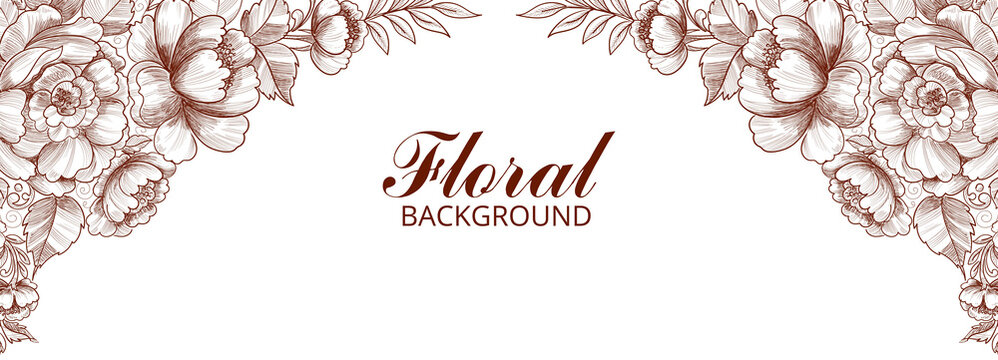 Modern decorative floral frame banner design