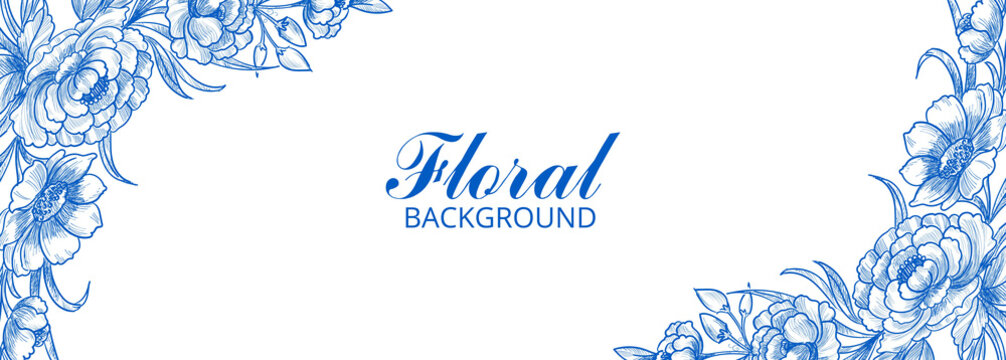 Modern decorative floral frame banner design