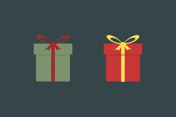 Christmas Gift Vector Art Flat Illustration