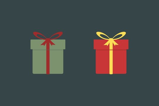 Christmas Gift Vector Art Flat Illustration