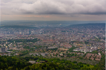 Dark clouds rolling over the city