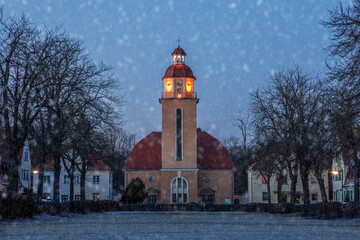 Stadtkirche Lauta in Winter 