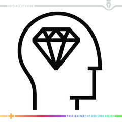 Line icon for luxury consumer brand illustrations with editable strokes. This vector graphic has customizable stroke width.