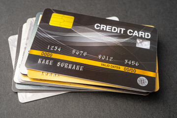 Credit card model. Finance development, Banking Account, Statistics, Investment Analytic research data economy, Stock exchange trading, Business company concept.