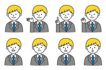 男性 スーツ 会社員 ビジネス イラスト ベクター AI 素材