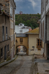 Downtown Luarca. Asturias, Spain. On the Camino del Norte, world Heritage pilgrimage route to Santiago de Compostela