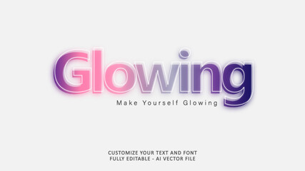 Glowing Light Pink Blue Purple Gradient Editable Text Effect