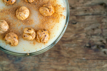 Turkish fermented wheat drink with roasted chickpea known as 