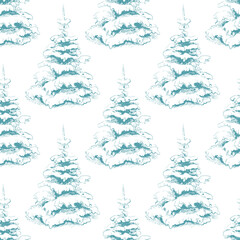 Christmas tree seamless pattern. Spruce seamless texture