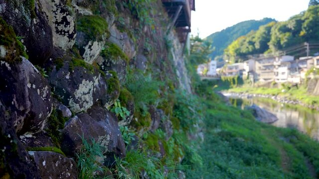 Yoshida River and Japanese Homes In Gujo-Hachiman City, Gifu