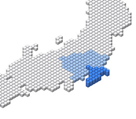 キューブドットの3D日本地図　関東　千葉