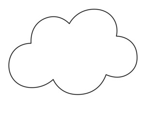 Cloud, weather phenomenon - vector linear illustration for coloring pages, logo or pictogram. Outline. Cloud sign or icon