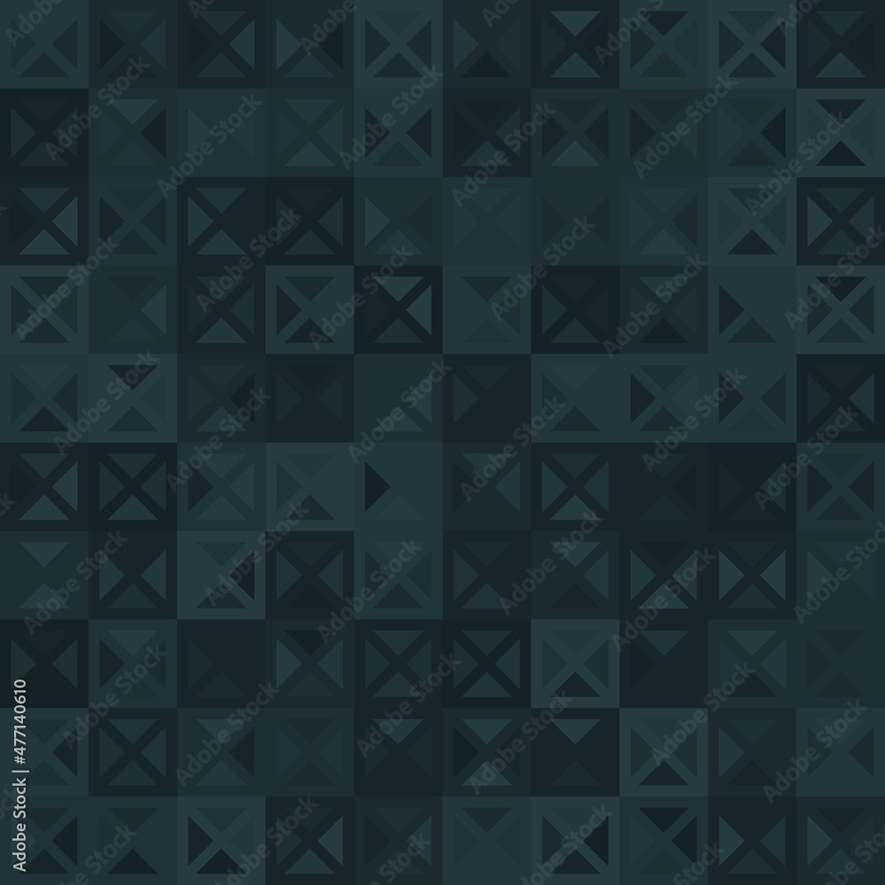 Poster geometric background with triangles and squares. black and white seamless pattern.