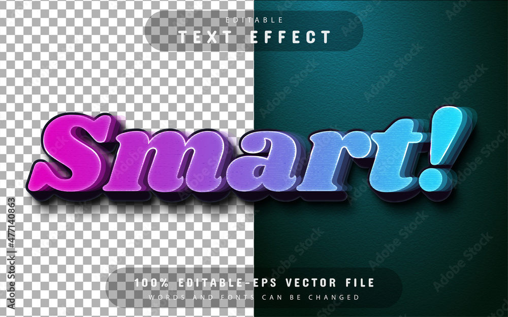 Poster smart 3d gradient text effect