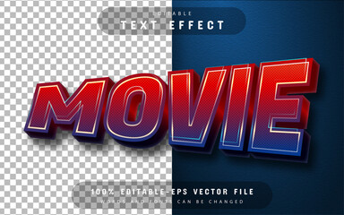 Movie 3d text effect editable