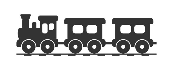 Train silhouette symbol icon, old locomotive silhouette, sign vector illustration © rn_renaldo
