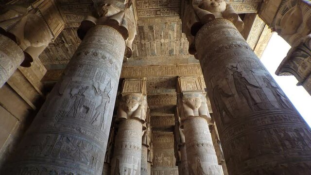 Dendera temple or Temple of Hathor. Egypt. Dendera, Denderah, is a small town in Egypt. Dendera Temple complex, one of the best-preserved temple sites from ancient Upper Egypt.
