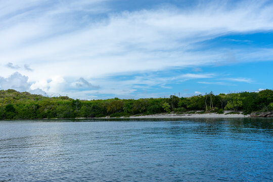 Green Island, a small and uninhabited island just off Nonsuch Bay, Antigua, Caribbean