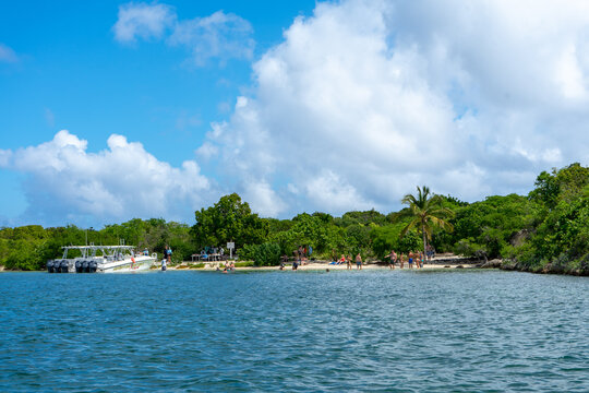 Green Island, a small and uninhabited island just off Nonsuch Bay, Antigua, Caribbean