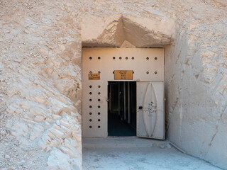 Entrance to the tomb of Nefertiti burial in the valley of the Queens. Luxor, Egypt.