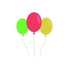 Baloon illustration vector design isolated. Three baloons