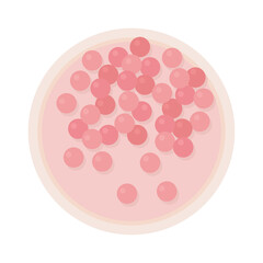 Compact powder balls semi flat color vector object. Open container with pink shade. Realistic item on white. Lifestyle isolated modern cartoon style illustration for graphic design and animation