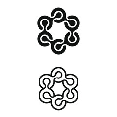 interlocking chain circle vector design