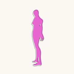 Obraz na płótnie Canvas Side view human body silhouette of an adult female