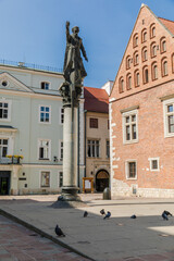 Monument to Piotr Skarga on Maria Magdalena Square. - obrazy, fototapety, plakaty