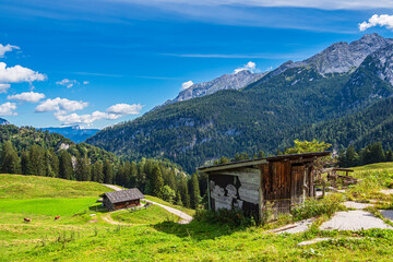 Blick auf die Litzlalm mit H&uuml;tte in &Ouml;sterreich