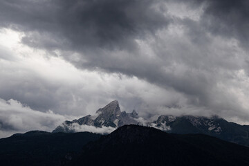 Fototapeta na wymiar Blick auf den Berg Watzmann im Berchtesgadener Land