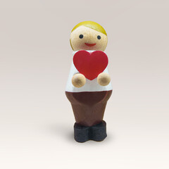 wooden cute gift boy heart