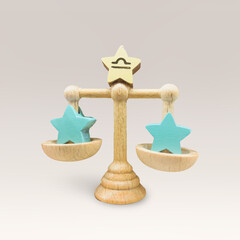 wooden cute gift zodiac Libra scales