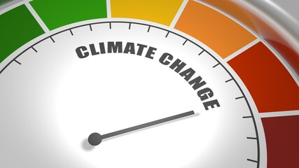 Climate change measuring device with arrow and scale.