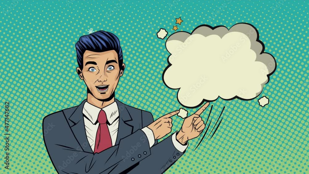 Poster pop art style animation with