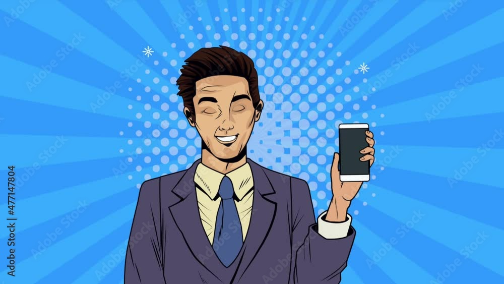 Poster pop art style animation with