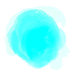 Hand drawn watercolor spot on isolated white. Colored aquarelle blotch. Watercolour splotch. Paint and ink smudges. Bright blur stain. Trendy label brush stroke background