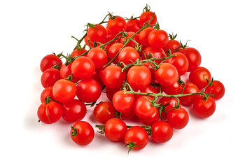 Cherry tomatoes, isolated on white background.