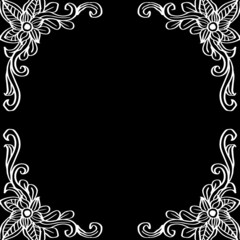 Ornate frame with flowers doodle