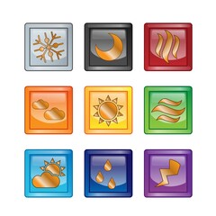 Set of weather icons. Vector set of icons isolated on white background