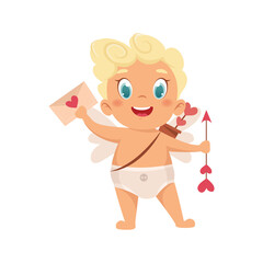 Cute Cupid character. Amur babies. Vector characters.