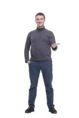 Fototapeta premium in full growth. young man in casual clothes.