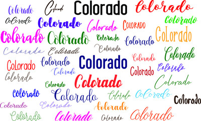 Colorado Saying in Multi Style Fonts Text Typography Lettering Design