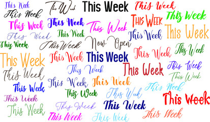 This Week Lettering Design in Multi Style Fonts
