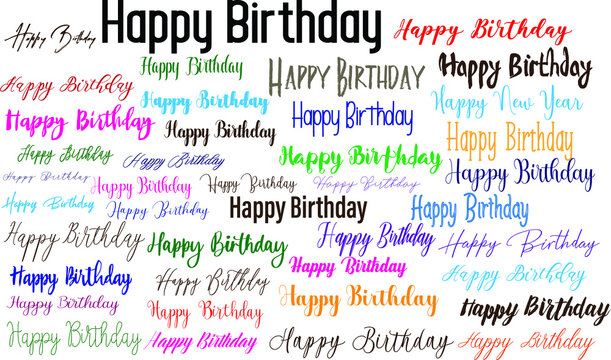 Happy Birthday Multi Style Fonts Lettering Design