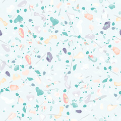 Terrazzo Texture Vector. Flooring Seamless Pattern