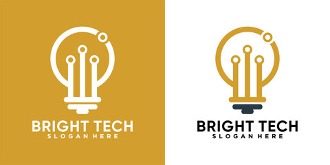 bright tech logo design with creative concept