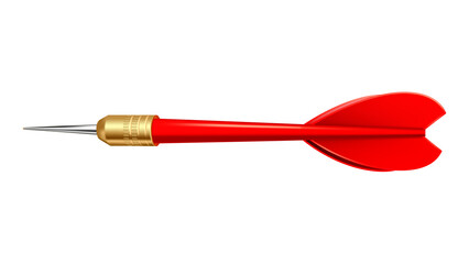 Dart red arrow isolated. Throw concept. Archery equipment. Future advice. 3d realistic vector