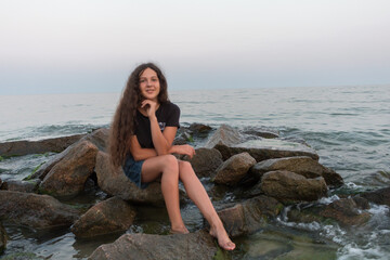 the girl on the stone