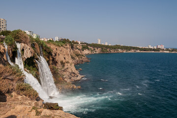 The picturesque Lower Duden Waterfall is one of the most scenic natural landmarks of the country, Antalya, Turkey